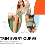 MERIDIAN Slimmer Trimmer – Electric Razor for Women, Bikini Line & Pubic Hair Trimmer, Rechargeable & Waterproof, Painless, Flawless Shave for Sensitive Skin, Gentle, Quiet & Travel-Friendly, Onyx