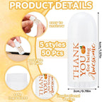 50 Pcs Thank You Gifts Mini Lip Balm Pack Lip Moisturizer Assorted Flavors Dry Lip Care Products for Teacher Baby Shower Coworkers Friend