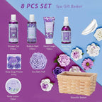 Mother's Day Gifts for Mom Gift Basket for Women, Luxury 11Pcs Floral Perfume Scents Bath and Body Home Spa Gift Kit with Bubble Bath, Body Lotion, Self Care Gifts Basket for Her, Birthday Gifts