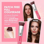 LAMORA Foundation Brush for Liquid Makeup - Kabuki Face Brush for Cream, Powder, Blush, and Concealer - Flat Top Blending, Buffing, Stippling Brush