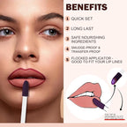 Peel Off Lip Liner Stain, Infused with Nourishing Ingredients & Vitamin E, Quick Set Lip Stain Peel Off Long Lasting For All Skin Types,#001 Nude Brown