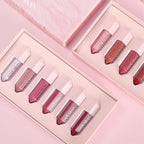 6PCS Diamond Lip Gloss Set, Matte & Pearlescent Finish, Long-Lasting Hydrating Lipstick, Non-Sticky, High-Pigment Formula for All-Day Wear, Shimmer & Velvet Effect (Diamond B, 1)