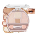 Boobeen 4-Color Makeup Palette, Highly Pigmented Glitter Eyeshadow Contour Palette with Smudger, Multi-purpose Face Makeup Palette for Eye/Face/Highlighter, Creates Shimmer Finishes, Long-lasting