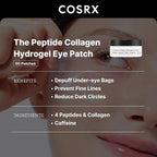 COSRX Under Eye Mask, Peptide Collagen Hydrogel Eye Patch for Puffy Eyes and Dark Circles, 60 Under Eye Patches, Korean Skin Care