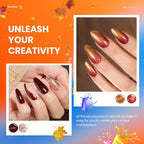 Beetles Gel Nail Polish Set - 20 Colors Warm Mist Fall Gel Nail Kit Burgundy Brown Nude Gold Glitter Gray Shimmer Soak Off Long Lasting with Base & Top Coat Home DIY Salon Nail Art Gift Set for Women