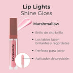 MCoBeauty LipLights Shine Gloss, Marshmallow, Soft Pink Shine for Irresistible Lips, Vegan, Cruelty Free Cosmetics
