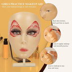 Makeup Practice Face, Eye Makeup Practice Head Silicone,