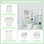 3-in-1 Painless Bikini Trimmer for Women - Electric Pubic Hair Shaver with Ceramic Blade, Wet/Dry USB Razor for Underarm/Leg/Body, Rechargeable Ladies Grooming Kit