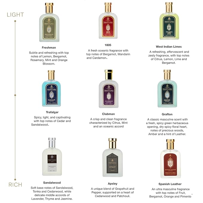 Truefitt & Hill Luxury Cologne - Spanish Leather - Premium Long-Lasting Fruit and Wood Men's Fragrance Presented in a Beautifully Etched Traditional Atomizer Bottle - 3.38 oz.