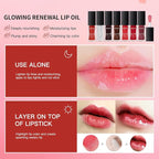 3 Colours Hydrating Lip Tinted Oil, Moisturizing Crystal Jelly Lip Gloss Ultra-Shiny Finish Soften & Smoothes Lips Texture Plumping Liquid Lipstick for Girls and Women