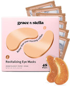 grace & stella Caffeine Under Eye Patches - Awakening Eye Patches for Puffy Eyes and Dark Circles - Under Eye Mask Patches with Niacinamide & Hyaluronic Acid - Vegan, Cruelty-Free (Bronze, 48 Pairs)