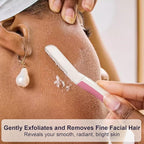 Face Razors for Women, Reusable Handle with 19 Microblades, Dermaplane Razor for Women Face, Eyebrow & Facial Razors, Peach Fuzz Remover, Gentle Exfoliating, for Sensitive Skin (Pearl Blush)