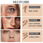 6 Colors Concealer Palette with Brush,Full Coverage,Cream Contouring Marks Scars