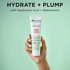 Garnier SkinActive Green Labs Hyalu-Melon Smoothing Milky Washable Cleanser with Hyaluronic Acid + Watermelon for Dehydrated Skin, Fine Lines, 2 Count (Packaging May Vary)