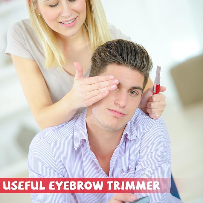 Chumia 2 Pcs Electric Eyebrow Trimmer Women Precision Face Razors Mini Shaver with Comb Christmas Women Gift Battery Operated Personal Epilator for Face Neck Fuzz Lips Leg(Red,Green)