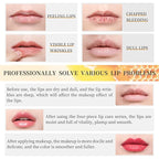 4 Piece Honey Milk Lip Mask Lip Balm Lip Scrub Lip Oil Lip Care Kit, Moisturizing & Nourishing Dry and Cracked Lips, Overnight Sleeping Lip Exfoliator Lip Moisturizer Lip Repair