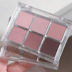 6 Colors Nude Pink Purple Matte Shimmer Eyeshadow Palette for Eye Makeup,High Pigmented Brown Eye Shadow Primers Powder Palet de sombras de ojos