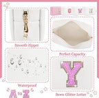 Initial letter patch makeup bag,