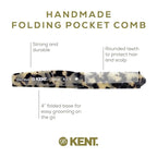 Kent 82T Handmade Folding Pocket Comb for Men, Fine Tooth Hair Comb Straightener for Everyday Grooming Styling Hair, Beard or Mustache, Use Dry or with Balms, Saw Cut Hand Polished, Made in England