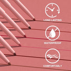 12 Colors Retractable Lip Liner Kit for Define & Sculpting Lips Shades, Long Lasting Waterproof High Pigment Matte Finish Creamy Texture Lip Liner Pencil Set for Women