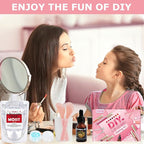 Lip Gloss Making Kit, TSVATE Lip Gloss Kit, Diy Lip Gloss Making Kit, Fun Make Your Own Lipgloss Kids Lip Gloss for Girls, Women, Moisturizing Lip Gloss Base, Jojoba Oil, Lip Gloss Tubes, Gift for Her