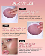 Multi Glow Balm,Miracle Glow Balm Tinted Face Creamy Blush for Cheeks Lip Eye,Hydrating Lightweight & Blendable Color,Shimmer Blusher Facial Makeup,Mother's Day Gift for Women Girl -03 Sheer Pink