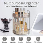 360 Rotating Makeup Organizer for Vanity,Bathroom Countertop Organizer,Spinning Perfume Organizer&Vanity Organizer(Grey-2 Tier)