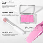 Mahogany Blush Powder Blush for Cheeks with Brush, Matte Blush Palette Blush Powder Face Blusher, Natural Blendable Formula Silky Lightweight Makeup Blush Rubores de Maquillaje, 020#