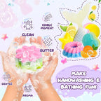 Jcoos Lip Gloss Making Kit 73PCS Lip Gloss Keychain Make Your Own Lip Gloss Kit, DIY Lip Gloss Making kit, Soap Making Kit for Kids, Make Your Own Soap Kit Soap Making Kit Science Kits for Kids Age