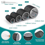 Acejoz Hair Rollers for Blowout Look, 38 Pcs Self Grip Hair Rollers Set with 4 Sizes, 12 Pcs Hair Clips, Comb and Storage Bag for Hair Volume (Black)