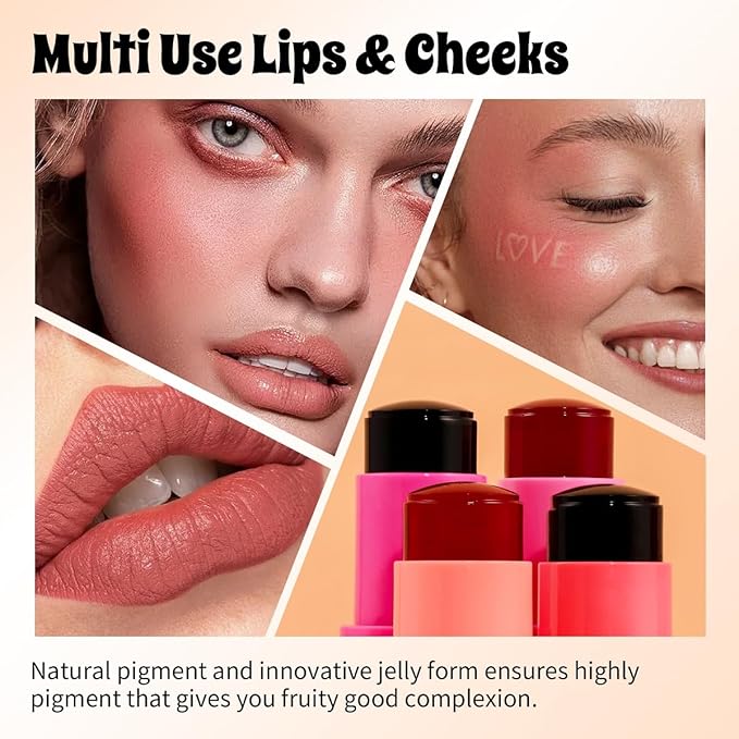 Milk Cooling Water Jelly Tint,Lip and Cheek Blush Free. (Berry)