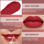 Vermilion Matte Lip Liner Pencil - Crayon Matte Lipstick Pencil, No Transfer, Smudgeproof & Waterproof, Sharpenable Lip Crayon for Women, Velvet Long-Lasting Lip Color 02#