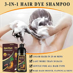 Silver Gray Hair Dye Shampoo 3 in 1, Long-lasting & Natual Hair Color Shampoo Lasting for 4 Weeks, Herbal Ingredients Natural Shampoo Hair Dye Effect in Minutes, Christmas Gifts for Men Women 500ml