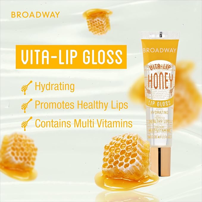 Ruby Kisses Broadway Vita-Lip Clear Lip Gloss (10 Pack), Ultra-Hydrating & Soothing Formula with Vitamins, High-Shine Non-Sticky Finish Lip Balm with Mint, Rosehip, Coconut, Mango, Argan, Honey, Shea