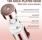 Facial Hair Removal for Women, Portable Lady Shaver, Rechargeable Painless Hair Remover for Face, Upper Lips, Chin, Peach Fuzz