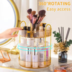360 Rotating Makeup Organizer - Large-Capacity Skincare & Makeup Storage with 2-Tier Perfume Organizers, Cosmetic Dresser & Makeup Brush Holder - Fits Bedroom, Bathroom, Vanity Shelf & Countertop