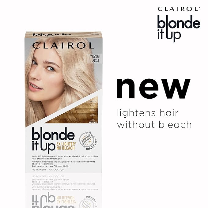 Clairol Blonde It Up Permanent Hair Dye, Platinum Blonde Hair Color, Pack of 2