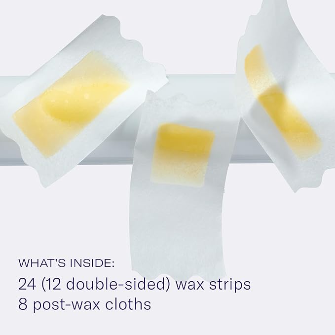 Flamingo Face & Pubic Wax Kit - 44 Wax Strips, 16 Post-Wax Cloths, and Calming Serum - Easy At-Home Hair Removal