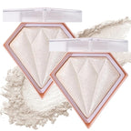 2PCS Pearl White Highlighter Makeup Palette Face Powder