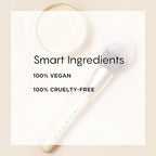 HALEYS Powder Brush VEGAN+CRUELTY-FREE, Soft, Streak-free, Perfect Blending, Buff, Blurs, Smooths, Control, Precision, Complexion tools, For powder, setting powder, blush, Sustainable Wood Handle