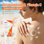 Vitamin C Sunscreen for Body and Face, Body Sunscreen SPF 50 Face Moisturiser with Niacinamide, Moisturizing Face Sunscreen Strong Protection, Sunscreen Body Lotion Water + Sweat Resistan