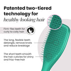 Tangle Teezer Ultimate Detangler Curly Hair Brush, Dry & Wet Hairbrush, Reduces Frizz & Breakage, for 3C to 4C Curly Hair Types, Aqua Green