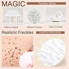 Erinde Natural Freckle Blush Makeup Kit - Liquid Freckle Pen & Fake Freckles Stamp Air Cushion & Powder Cushion Blush, Long Lasting Waterproof Freckles Tattoo Marker for Natural Sunkissed Makeup