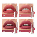 Mini Matte Lip Glaze Set, 16Pcs Liquid Lip Gloss with Gift Box, Rose Nude Red Lip Gloss Lip Stain Long Lasting Waterproof Non-Stick Lip Make Up Gift Set for Mum, Wife and Daughter