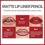 Matte Lip Liner, Highly Pigmented Natural Lip Makeup, Highly