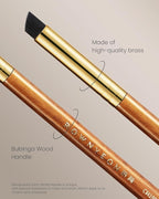 Desert Oak Series VelvetSlant Lip Artist - 45° Slanted Lip Brush for Gradient & Feathered Lips, Ultra-Soft Vegan Nylon, Bubinga Wood Handle (CM 198)