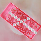 RONRONS Pink Lip Balm Crafting Kit, Professional Lipsticks Filling Tray with 50 Small Holes and Spatula, Easy to Fill 50 Pieces Lipstick Tubes Containers for Business Gifts