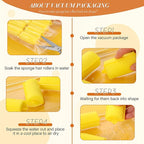 Geyoga 18 Pieces Sponge Hair Rollers Large Soft Foam Hair Styling Curlers Large Size Hairdressing Curlers for Women(1.4 x 2.6 Inches,Yellow)