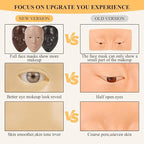 Makeup Practice Face, Eye Makeup Practice Head Silicone, Makeup Practice Accessories Set with Face Painting Mannequin Head, Makeup Brushes, Face Painting and Eyebrow Pen, Makeup Practice Gift, Yellow