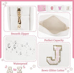 Initial letter patch makeup bag,